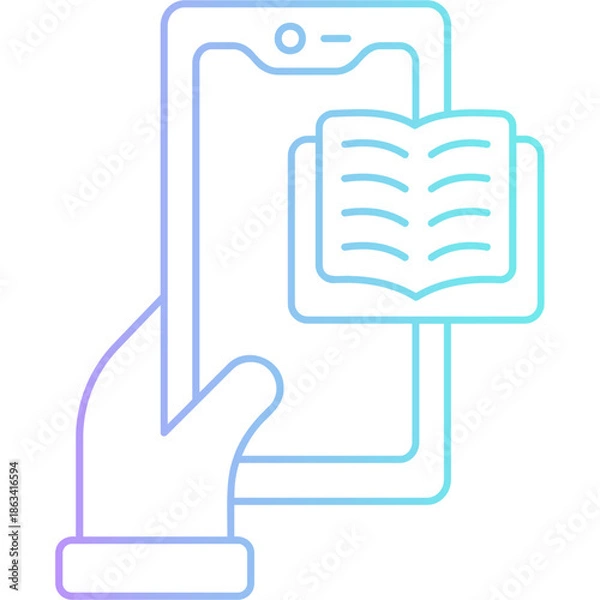 Fototapeta Mobile Learning Icon