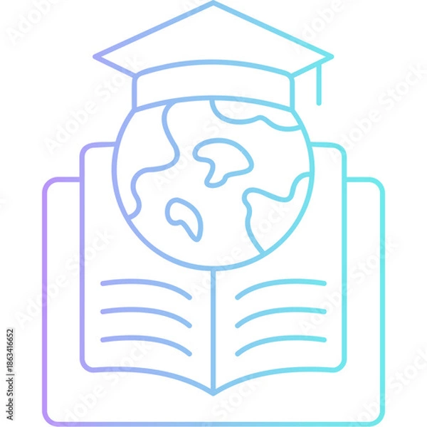 Fototapeta Worldwide Study Icon