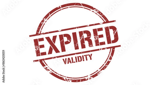 Fototapeta Expired validity red stamp vector illustration for document authorization rejected