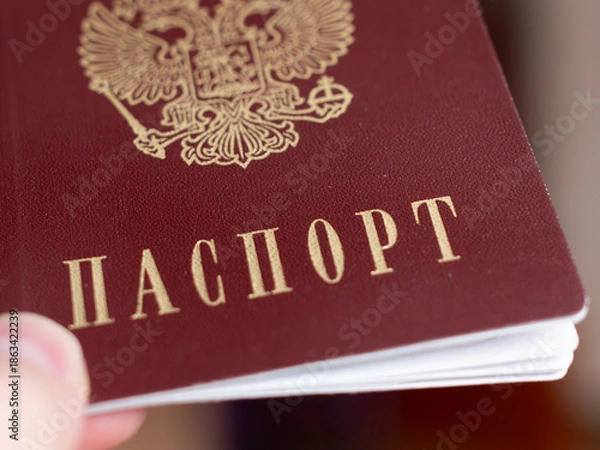 Obraz Russian Passport Close-up: Essential Identification Document