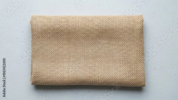 Obraz Folded burlap fabric on a light gray surface