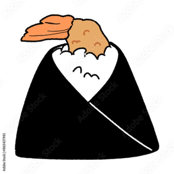 Obraz 天むすのシンプルかわいいイラスト