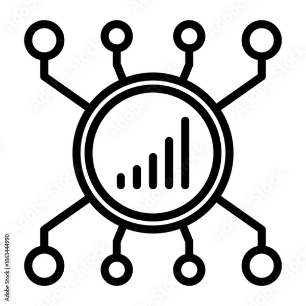 Fototapeta data icon, line icon style