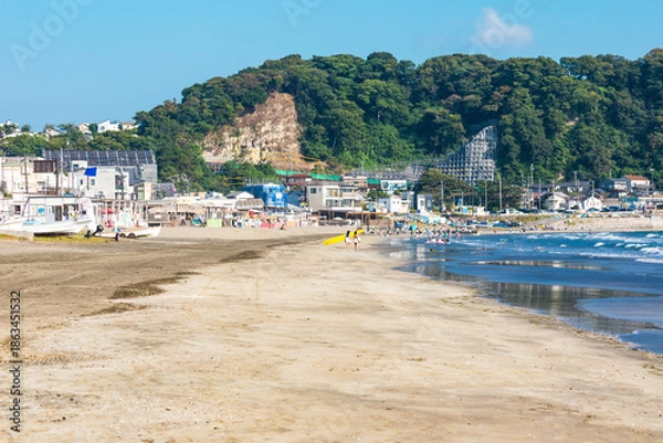 Obraz (神奈川県ｰ風景)由比ガ浜から見る材木座側風景