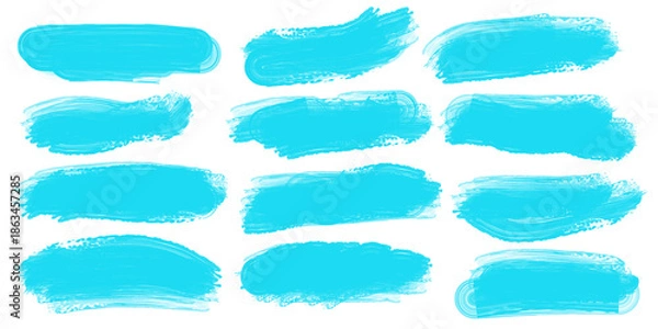 Obraz watercolor brushes blue speech bubbles