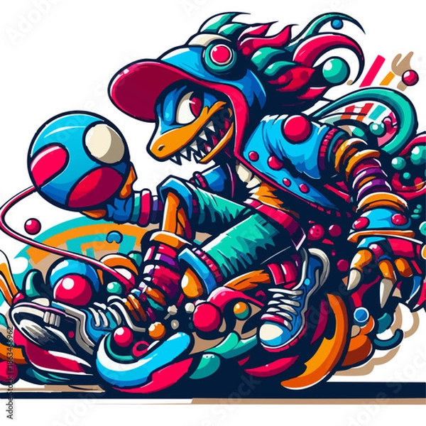 Fototapeta Graffiti style character vector