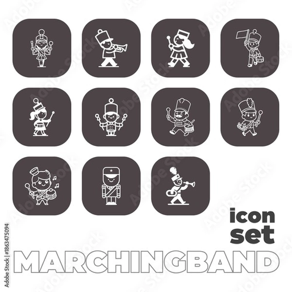 Obraz Marching band player icon set