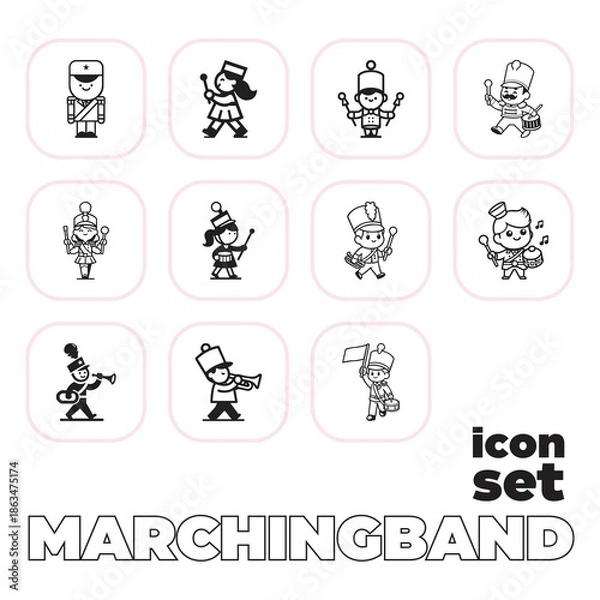 Obraz Marching band player icon set