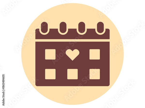 Obraz Date icon. Wedding vector icon. Flat vector illustration.