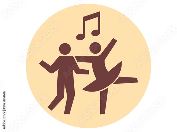 Obraz Dancing party icon. Wedding vector icon. Flat vector illustration.