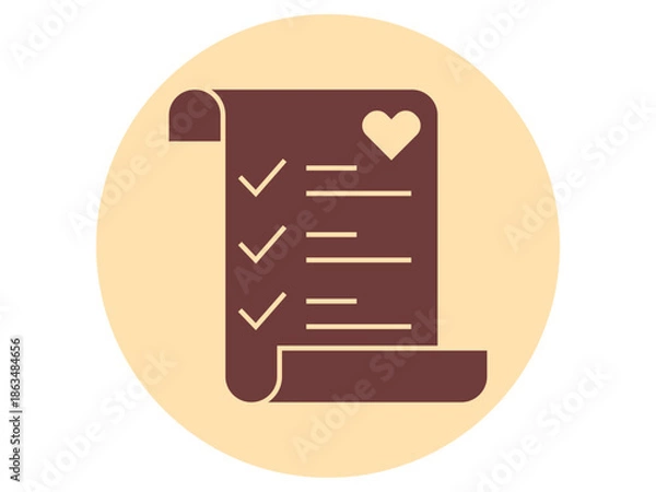 Obraz Guest list icon. Wedding vector icon. Flat vector illustration.