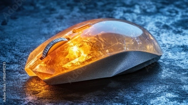 Obraz Transparent glowing computer mouse