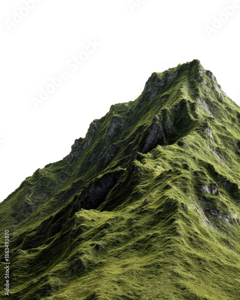 Obraz Mossy Mountain Peak on Transparent Background