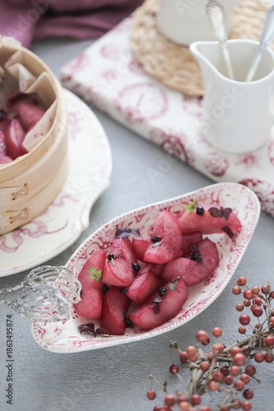 Obraz リンゴのワイン蒸し