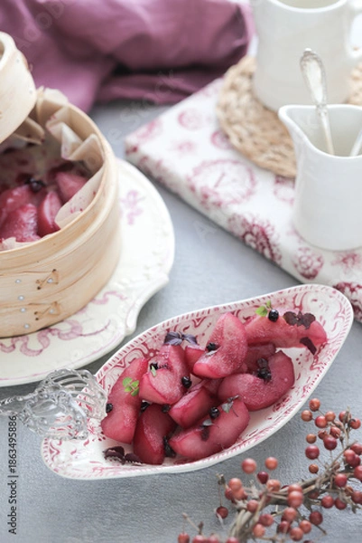 Obraz リンゴのワイン蒸し