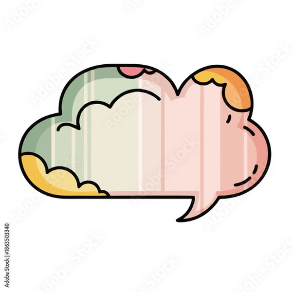 Obraz Vibrant cartoon speech bubble for creative communication