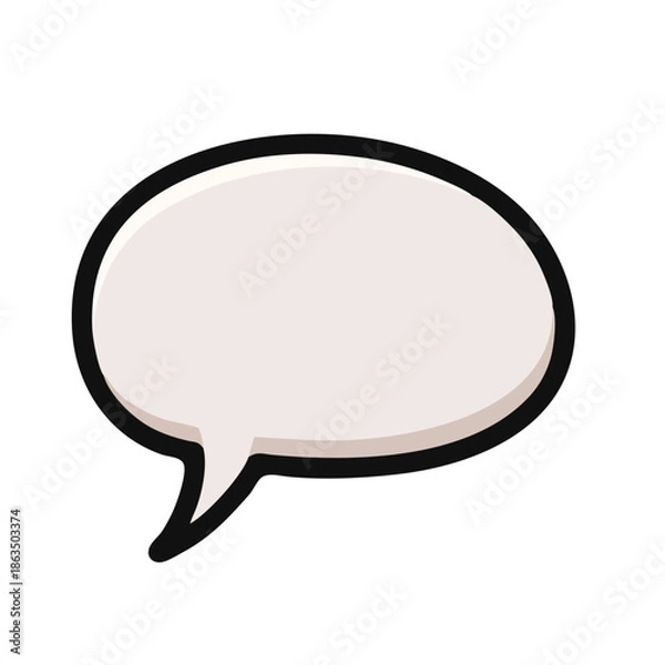 Obraz Blank speech bubble on black background for comments