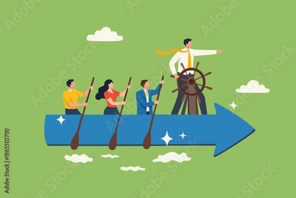 Obraz Teamwork and Direction Concept