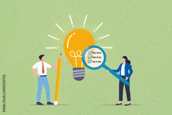 Obraz Teamwork and Bright Idea Concept