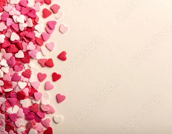 Obraz ハート型のお菓子の背景素材/Heart-shaped cookie background material