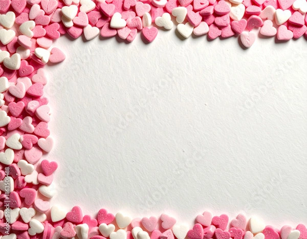 Obraz ハート型のお菓子の背景素材/Heart-shaped cookie background material