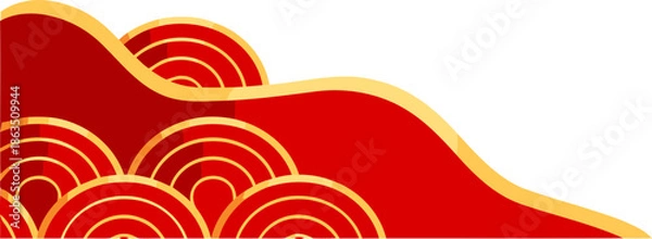 Obraz Red Wave Pattern with Circles.