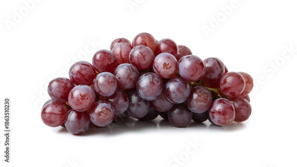 Obraz Fresh Red Grapes on White Background