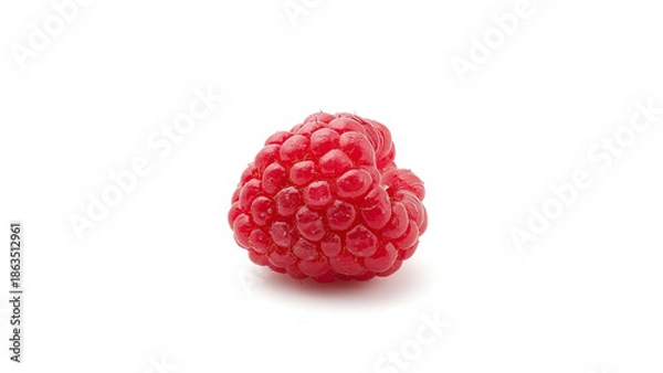 Obraz Fresh Raspberry on White Background
