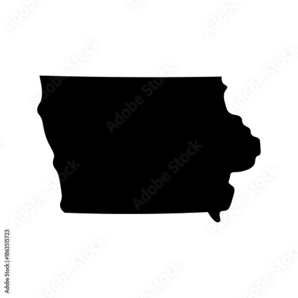 Obraz Iowa state map silhouette
