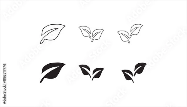 Obraz ecology green leafs icon set on background	
