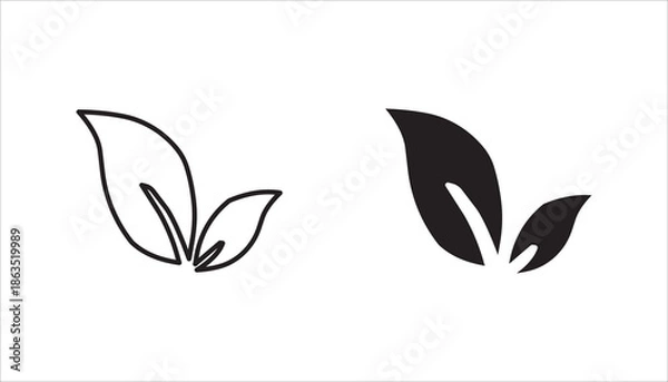 Obraz ecology green leafs icon set on background	
