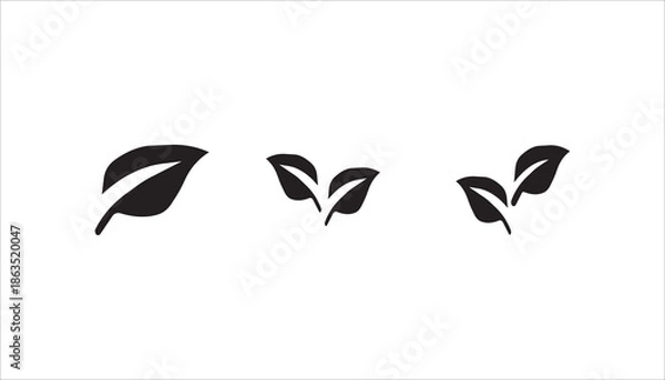 Obraz ecology green leafs icon set on background	
