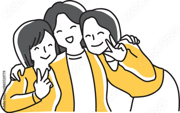 Fototapeta 仲良しな3人の女性