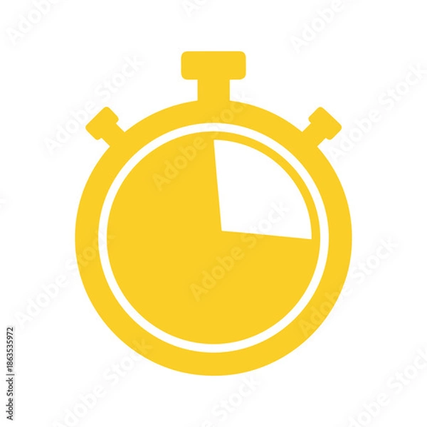 Fototapeta Yellow Stopwatch Vector Icon