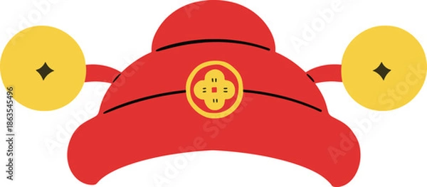Obraz Chinese Cute Hand draw Element Hat