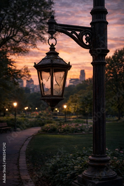 Obraz broken and dead garden lights