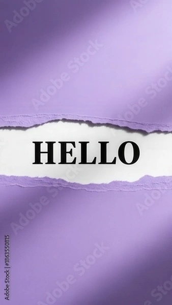 Obraz Torn Paper with Hello Message.