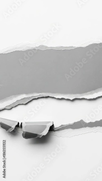 Obraz Torn White Paper Edge Closeup.