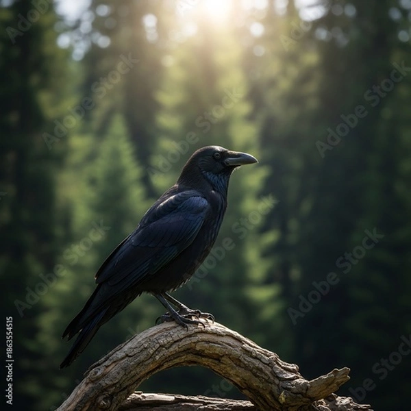 Obraz crow on a branch