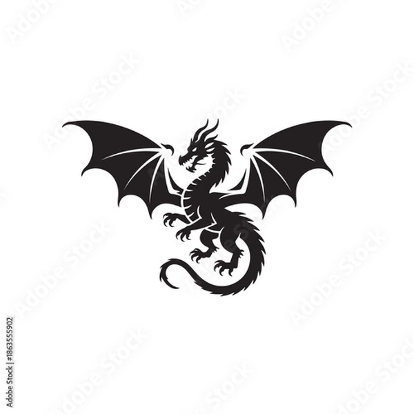 Obraz Dragon silhouette (1).eps
