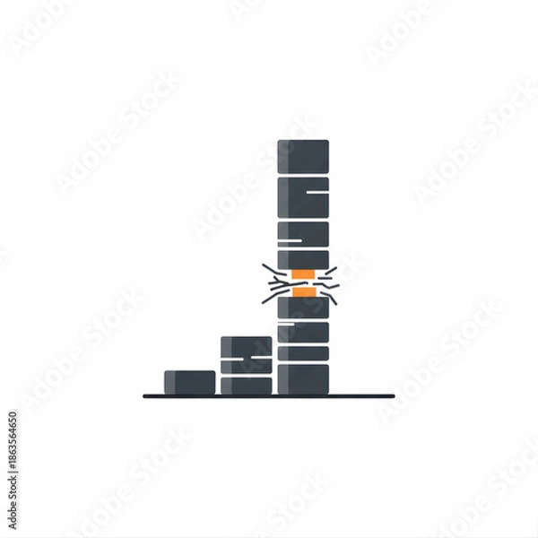 Obraz Vertical stacked blocks representing data accumulation, scalability, growth, or infrastructure expansion.