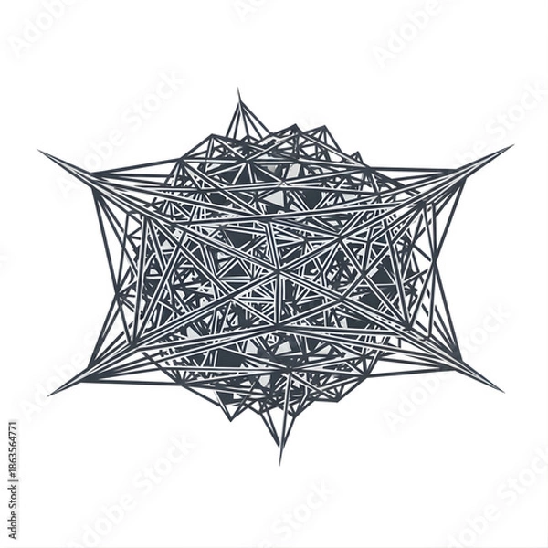 Obraz Abstract interconnected network structure symbolizing complexity, neural networks, big data, or system intelligence.