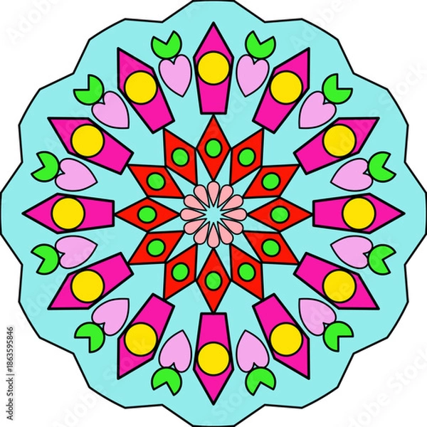 Obraz Vector Colored Mandala Round Colored Mandala Design

