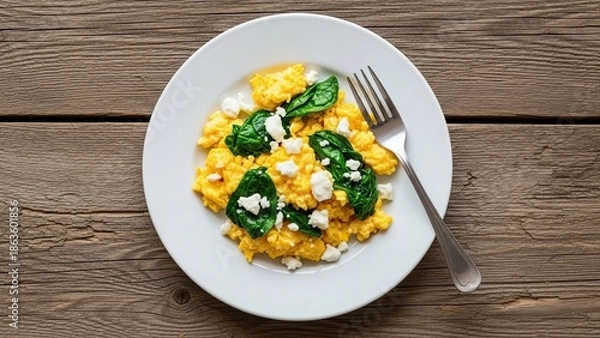 Obraz Delicious Risotto with Spinach and Cheese.