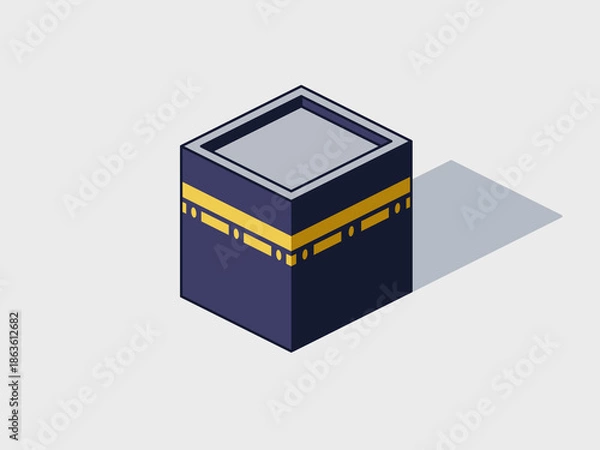 Fototapeta Kaaba isometric vector illustration with shadow