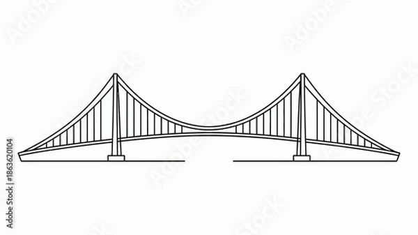 Obraz Twin suspension bridges