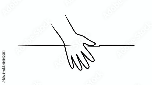Obraz Hand reaching across line