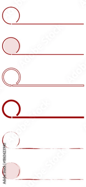 Obraz ニュースや解説動画の見出し・動画テロップ・丸モチーフのネームプレート用ラインパーツセット