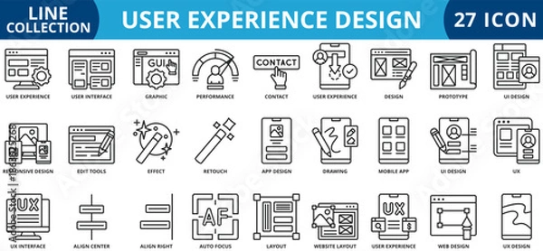 Obraz User experience design icon set collection vector illustration