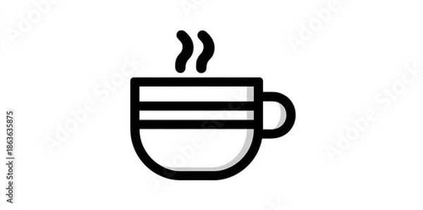 Obraz Hot Coffee Cup Icon Design